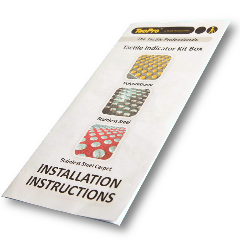 TacPro Tactile Indicator Self-Install Instructions pamphlet (900ml Pneumatic). Main product photo