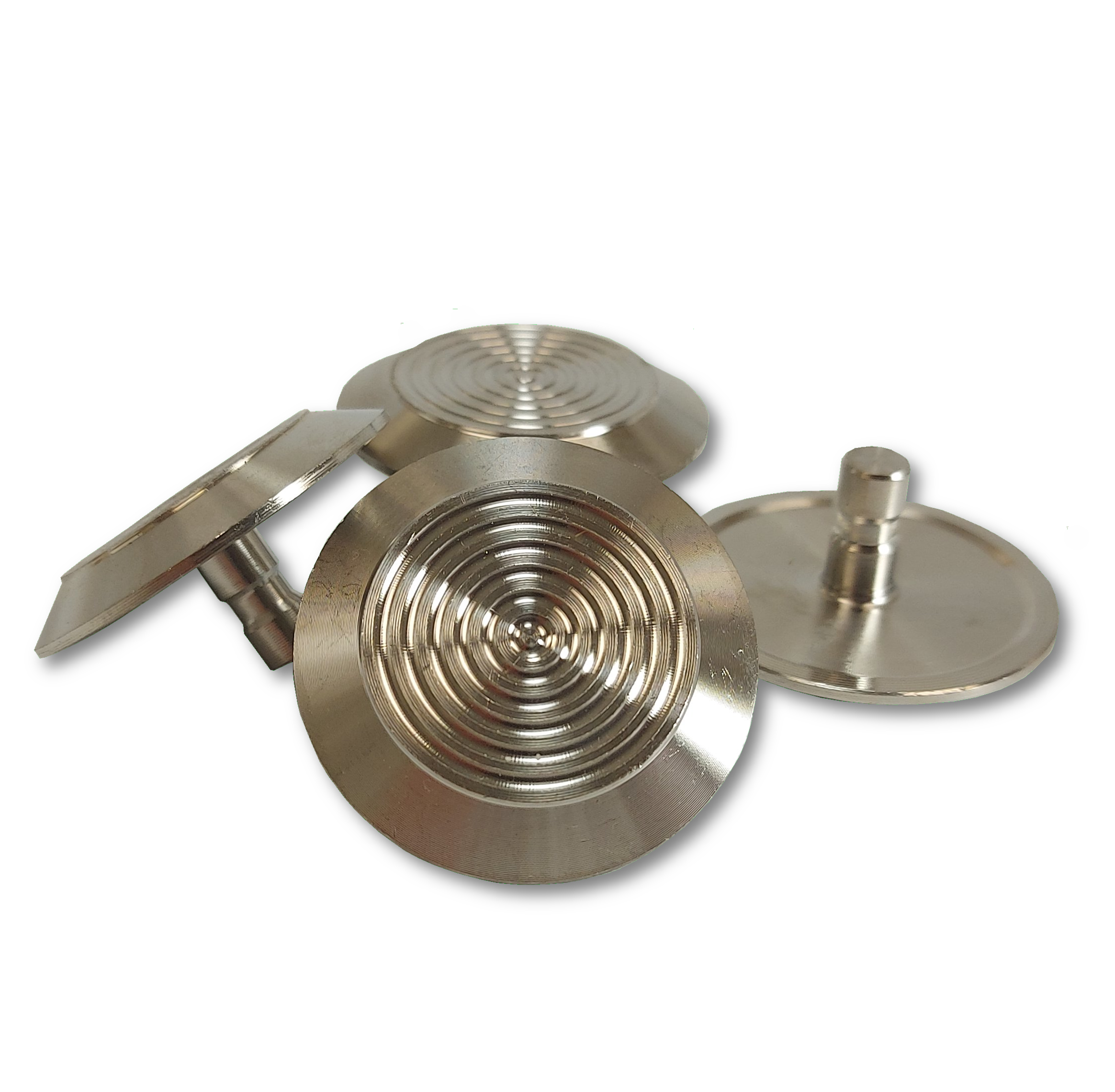 Four TacPro stainless steel tactile warning indicators. Main product photo