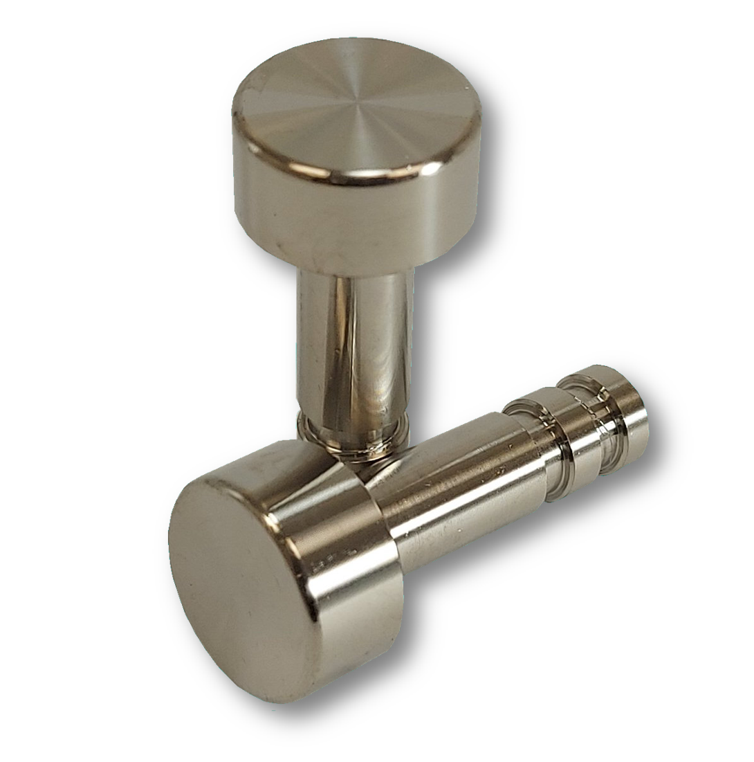 Two TacPro stainless steel skateboard deterrents (oddfellow shape). Main product photo