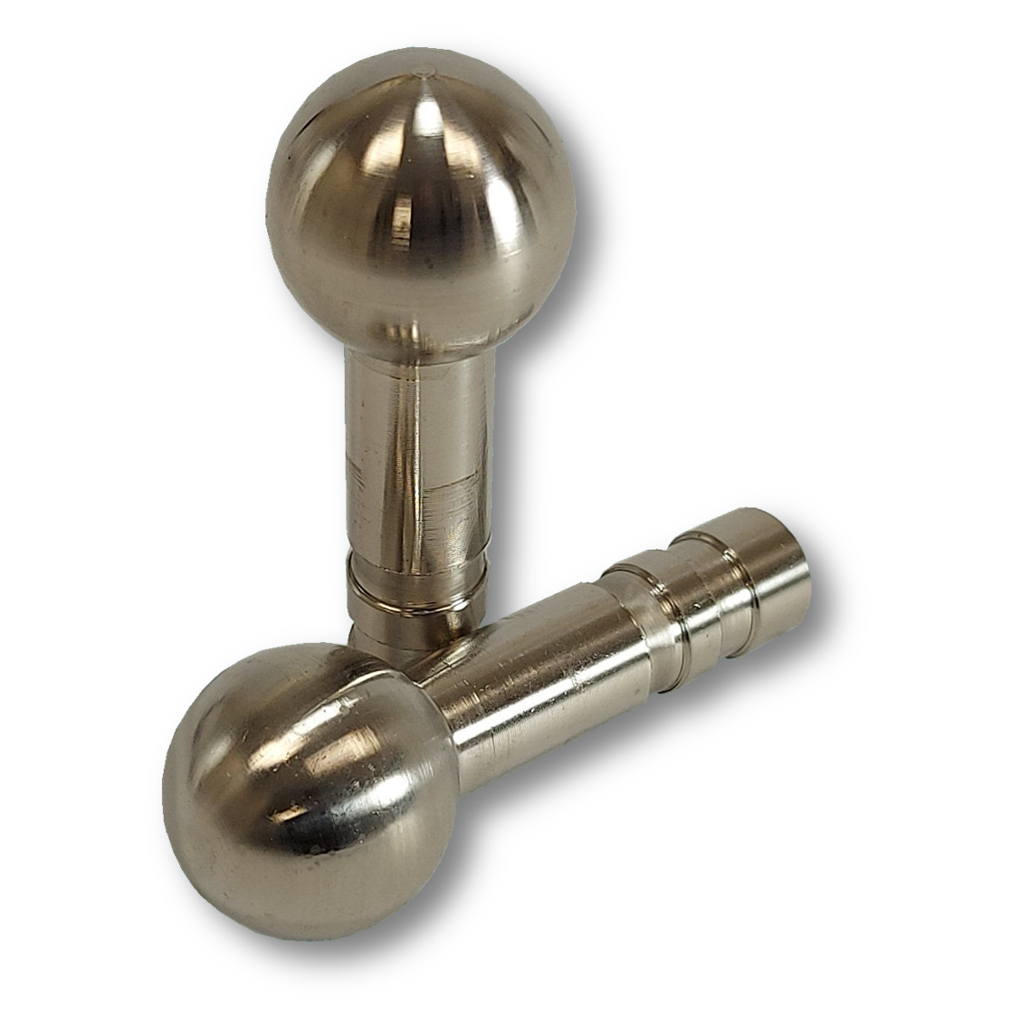 Two TacPro stainless steel skateboard deterrents (ball shape). Main product photo