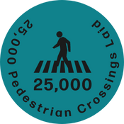 25,000 Pedestrian Crossings Laid