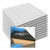 Stack of TacPro white peel-and-stick warning tactile indicator tiles with popout of bituminous backing for context.